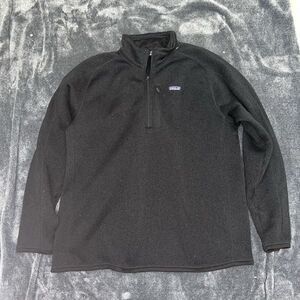 Patagonia Better Sweater Mens XXL Black 1/4 Zip Pullover Sweatshirt